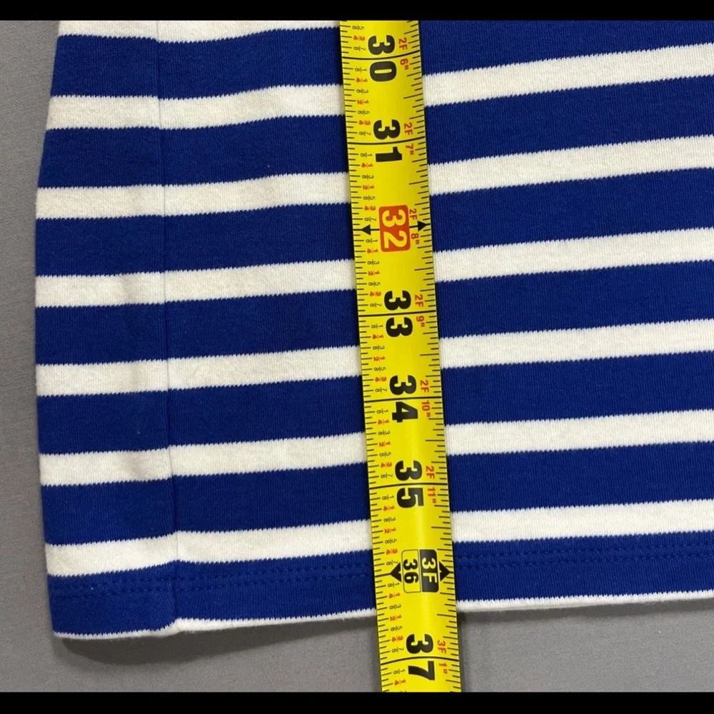 Talbots Womens 3/4 Sleeve Stripe Nautical Shift Dress‎ Blue White XL